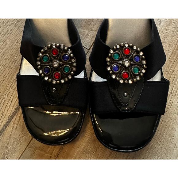 Vintage 1960s Studded Shoe Clips Green Red Blue - Picture 5 of 5